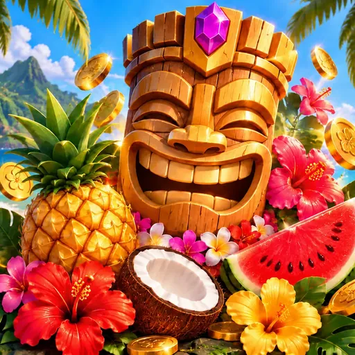 Aloha! Cluster Pays cover art with tropical fruit and gem symbols